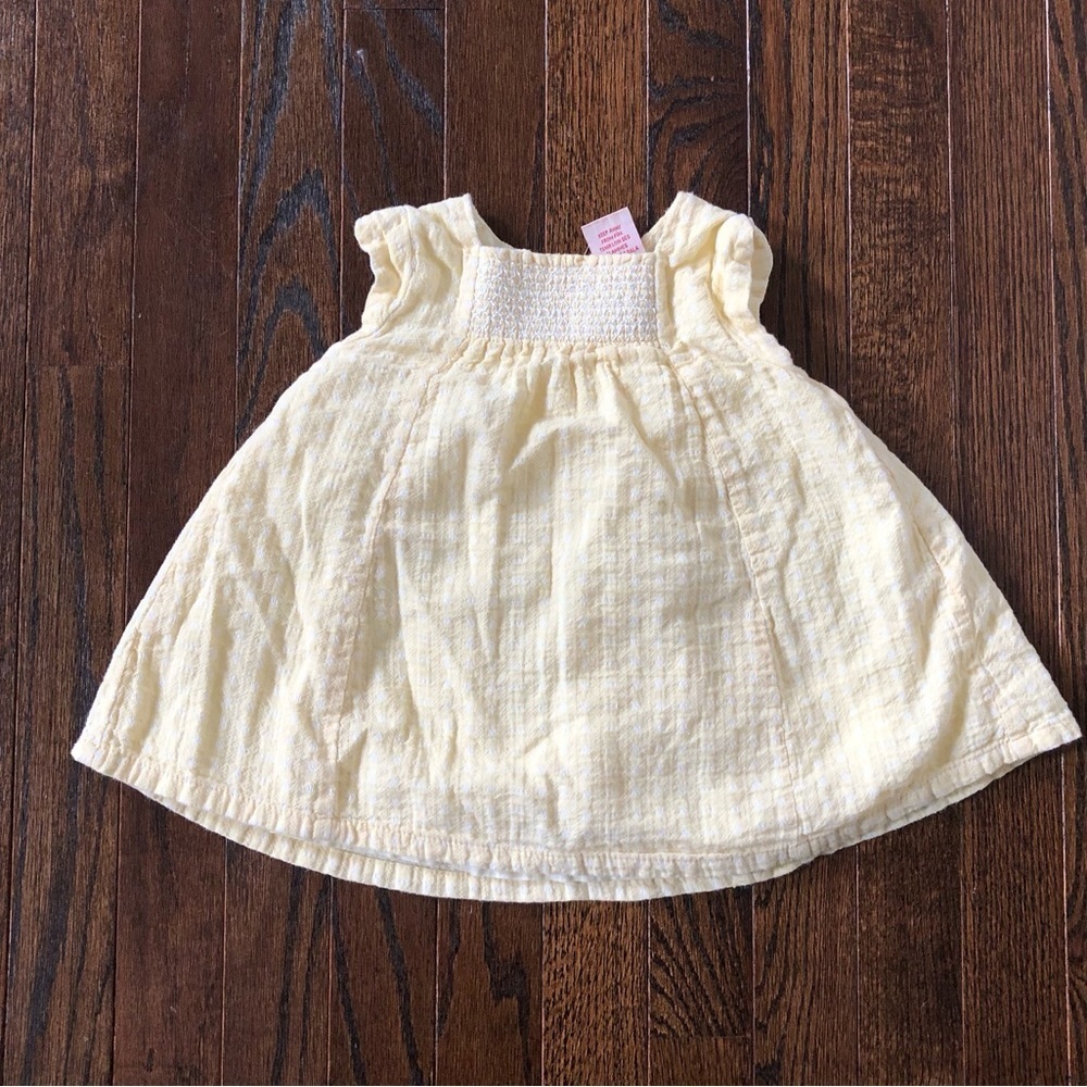 Gillian’s Closet Girls 4T Pastel Yellow Gingham Smocked Ruched Tunic Top - EUC!